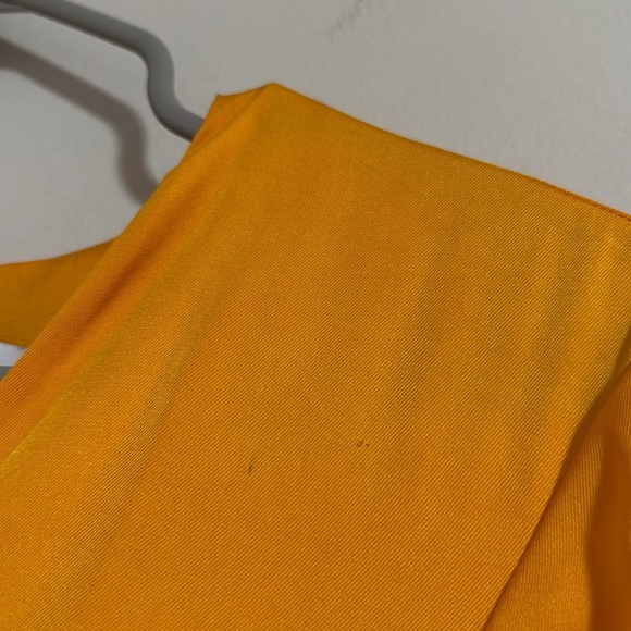 Acler empire dress size mustard orange and nude two tone assymetrical pleated 6 - Picture 10 of 12